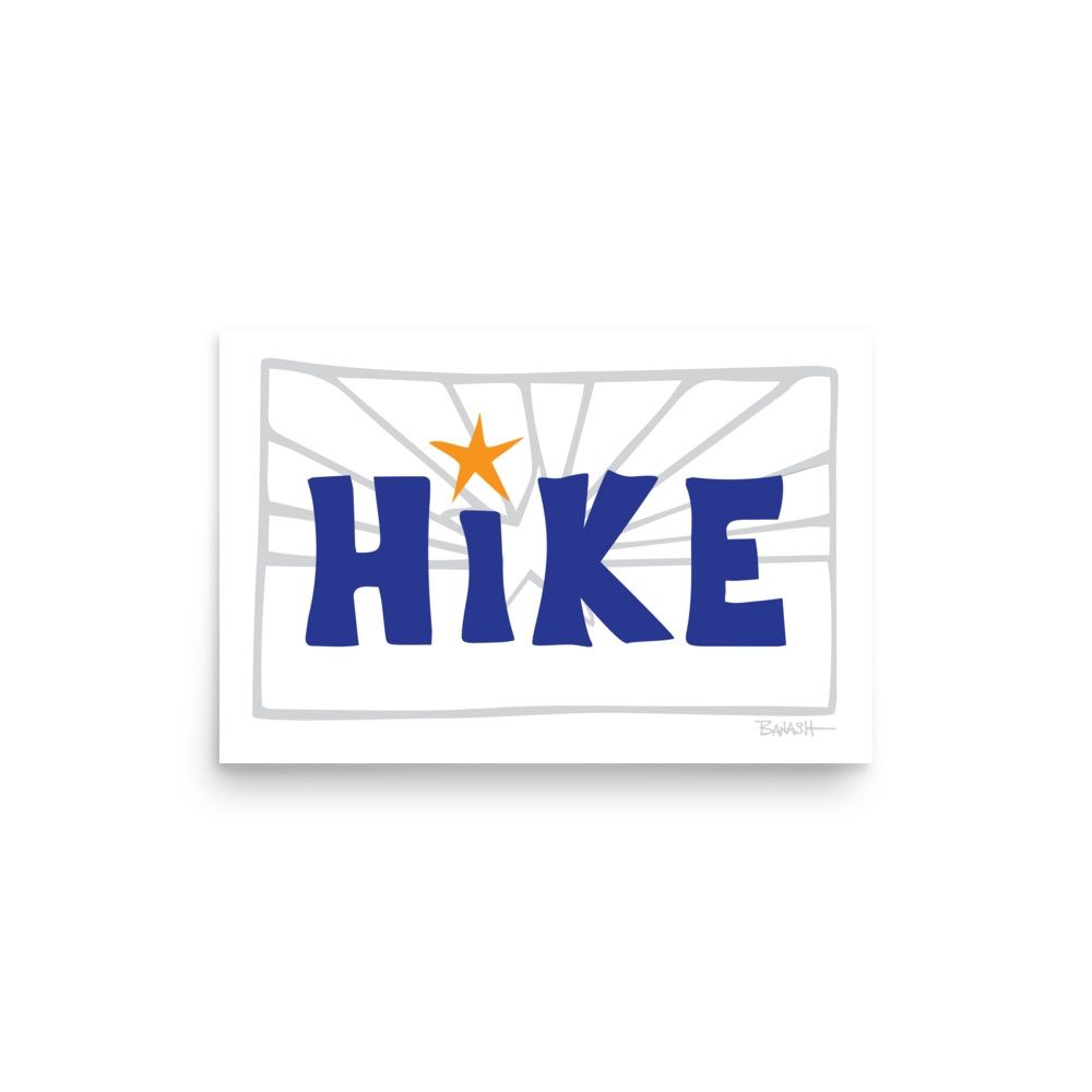 HIKE . ARIZONA FLAG GHOST . SERIES | POSTER PRINT | ILLUSTRATION | LIFESTYLE | 2:3 RATIO, Size: 12x18, STYLE: SIMPLE
