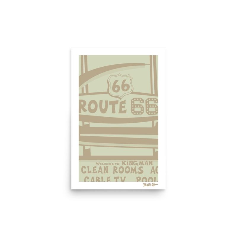 KINGMAN . ROUTE 66 MOTEL . DRIFTWOOD | POSTER PRINT | ILLUSTRATION | 2:3 RATIO