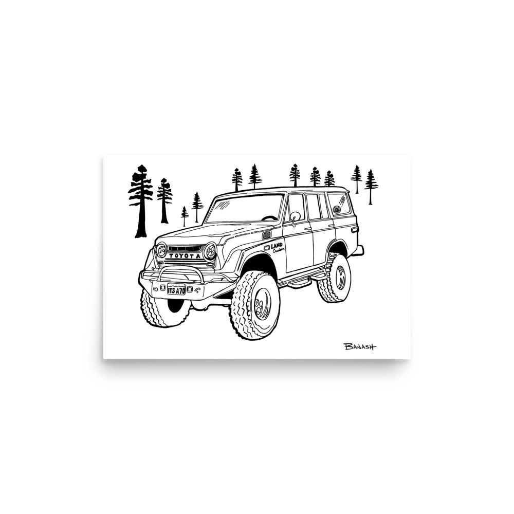 LAND CRUISER . IT&#39;S A 70 SKETCH | POSTER PRINT | SKETCH | LIFESTYLE | 2:3 RATIO