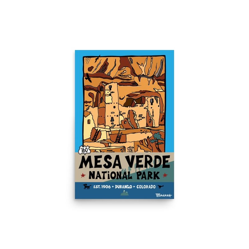 MESA VERDE NATINOAL PARK | POSTER PRINT | ILLUSTRATION | 2:3 RATIO