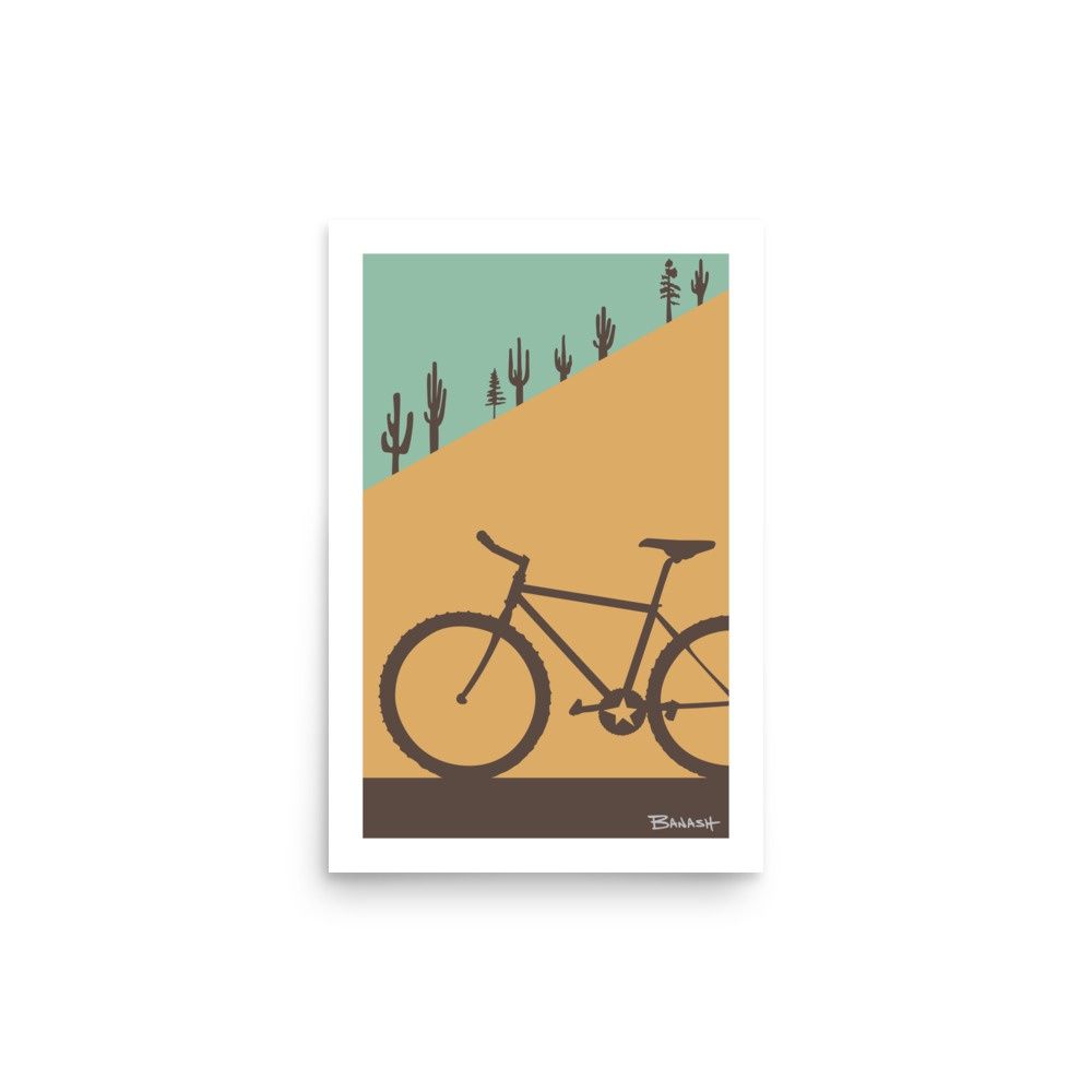 MOUNTAIN BIKE . CACTUS SLOPE . COLOR SERIES | POSTER PRINT | ILLUSTRATION | 2:3 RATIO