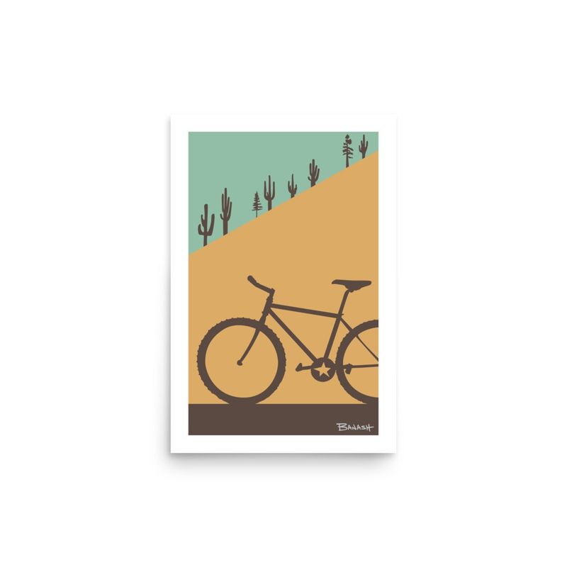 MOUNTAIN BIKE . CACTUS SLOPE . COLOR SERIES | POSTER PRINT | ILLUSTRATION | 2:3 RATIO