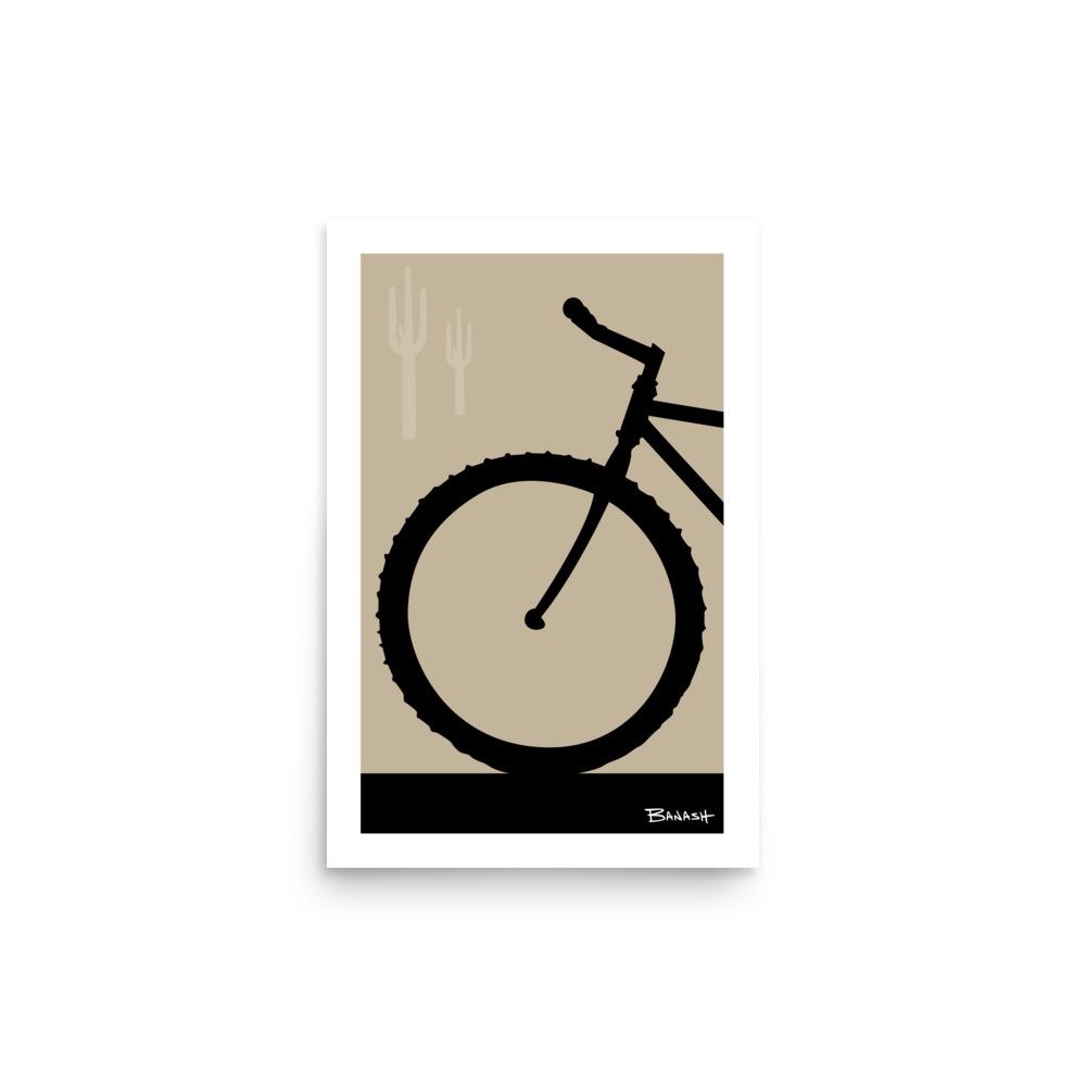 MOUNTAIN BIKE FRONT END . CACTUS . COLOR SERIES | POSTER PRINT | ILLUSTRATION | 2:3 RATIO, Size: 12x18, COLOR: SAND