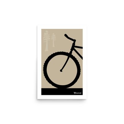 MOUNTAIN BIKE FRONT END . PINES . COLOR SERIES | POSTER PRINT | ILLUSTRATION | 2:3 RATIO, Size: 12x18, COLOR: SAND