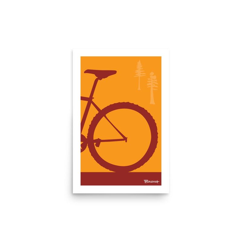 MOUNTAIN BIKE TAIL . PINES . COLOR SERIES | POSTER PRINT | ILLUSTRATION | 2:3 RATIO