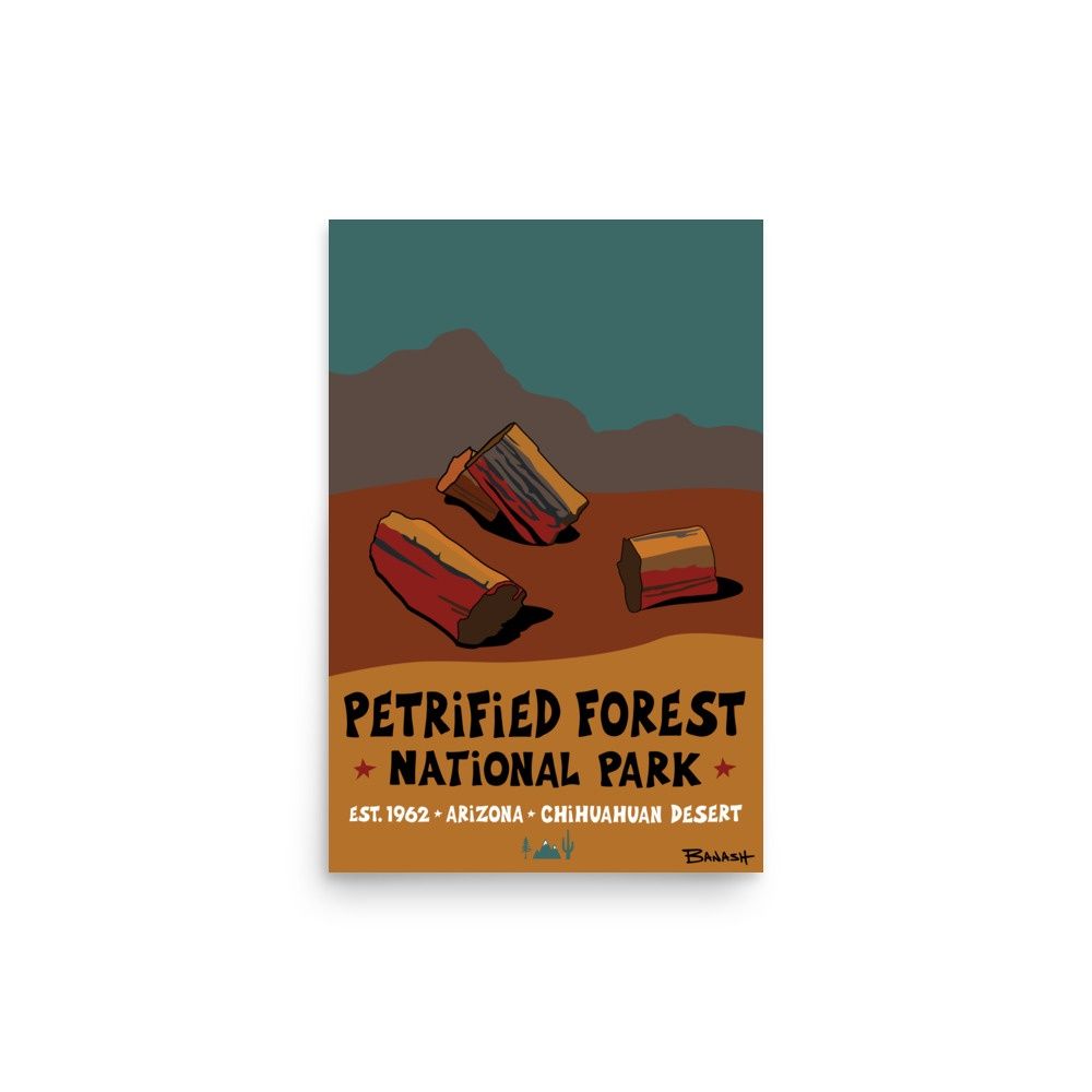 PETRIFIED FOREST NATIONAL PARK | POSTER PRINT | ILLUSTRATION | 2:3 RATIO