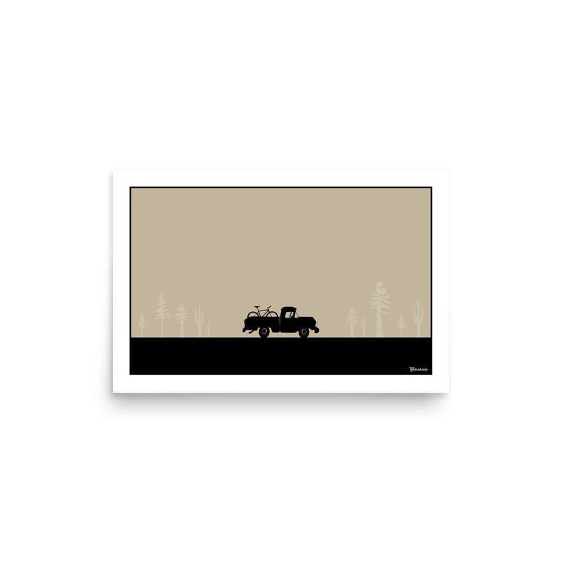 PICKUP . MOUNTAIN BIKE . CACTUS &amp; PINE . SERIES | POSTER PRINT | ILLUSTRATION | 2:3 RATIO
