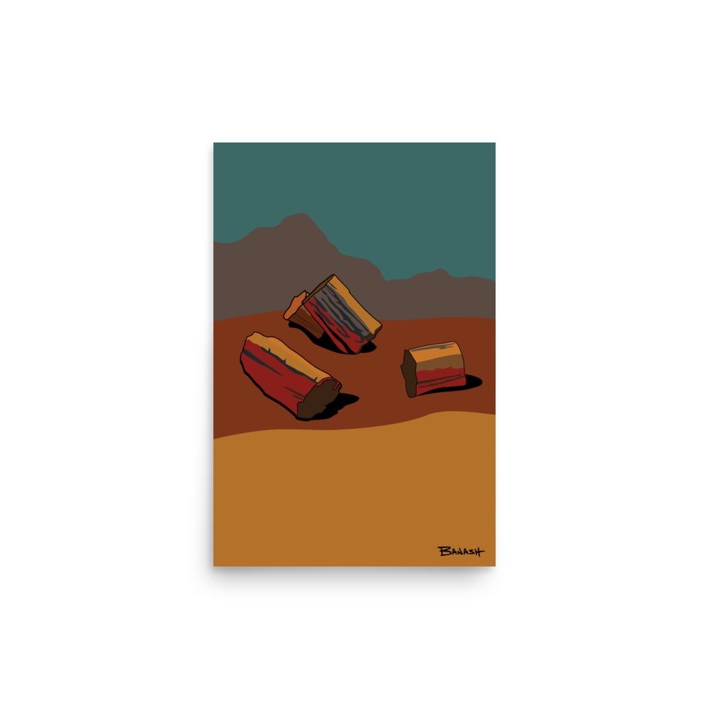 PETRIFIED WOOD | POSTER PRINT | ILLUSTRATION | 2:3 RATIO