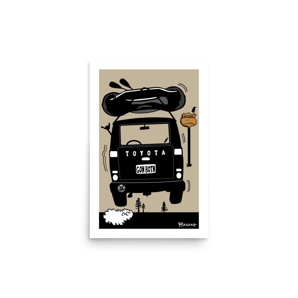 RAFT .  LAND CRUISER . TAIL AIR . SCOTTSDALE SIGN | POSTER PRINT | ILLUSTRATION | LIFESTYLE | 2:3 RATIO