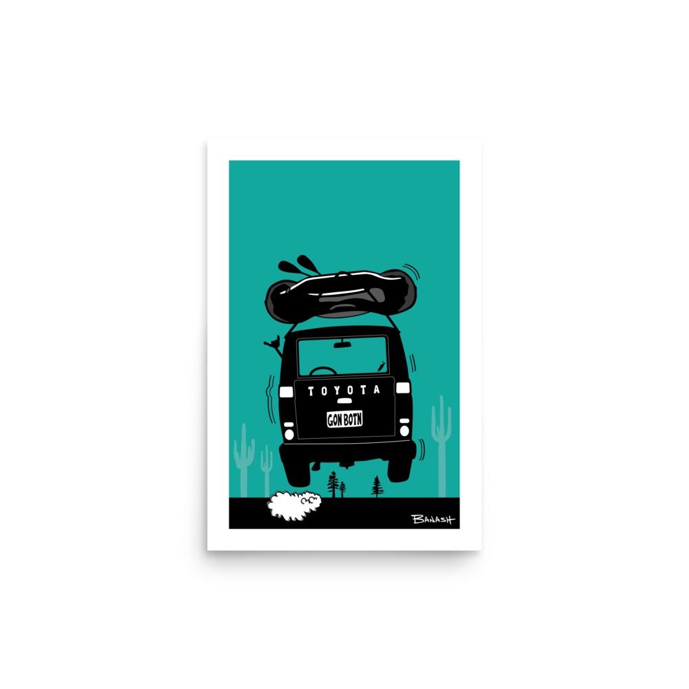 RAFT . LAND CRUISER . TAIL AIR . DESTINATION SERIES | POSTER PRINT | ILLUSTRATION | 2:3 RATIO, Size: 12x18, STYLE: SIMPLE