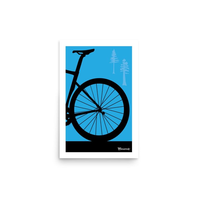 ROAD BIKE . TAIL . PINES . COLOR SERIES | POSTER PRINT | ILLUSTRATION | LIFESTYLE | 2:3 RATIO