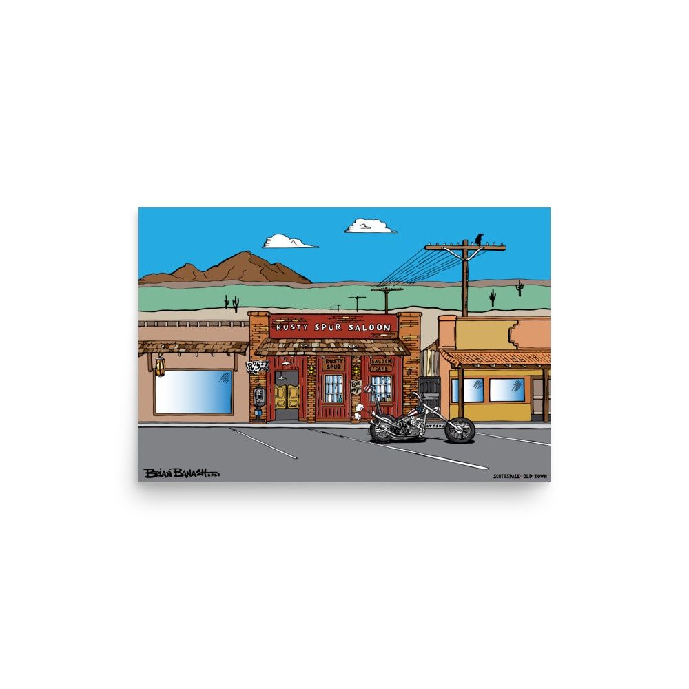 RUSTY SPUR SALOON . EASY RIDER CHOPPER | POSTER PRINT | ILLUSTRATION | 2:3 RATIO