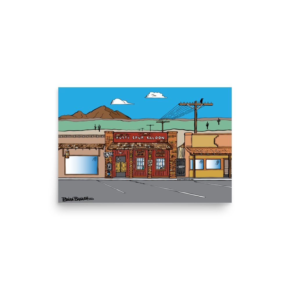 RUSTY SPUR SALOON | POSTER PRINT | ILLUSTRATION | 2:3 RATIO