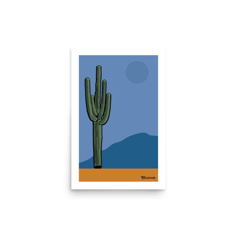 SAGUARO CACTUS LANDSCAPE NO. 1 | POSTER PRINT | ILLUSTRATION | 2:3 RATIO