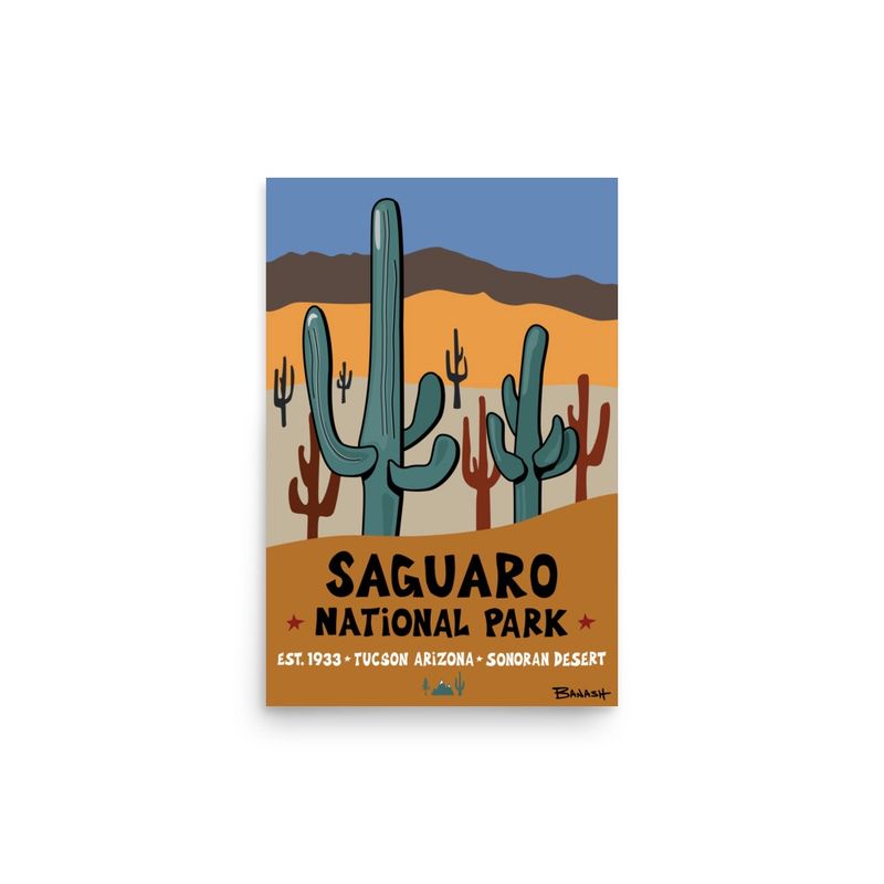 SAGUARO NATIONAL PARK . SERIES | POSTER PRINT | ILLUSTRATION | 2:3 RATIO