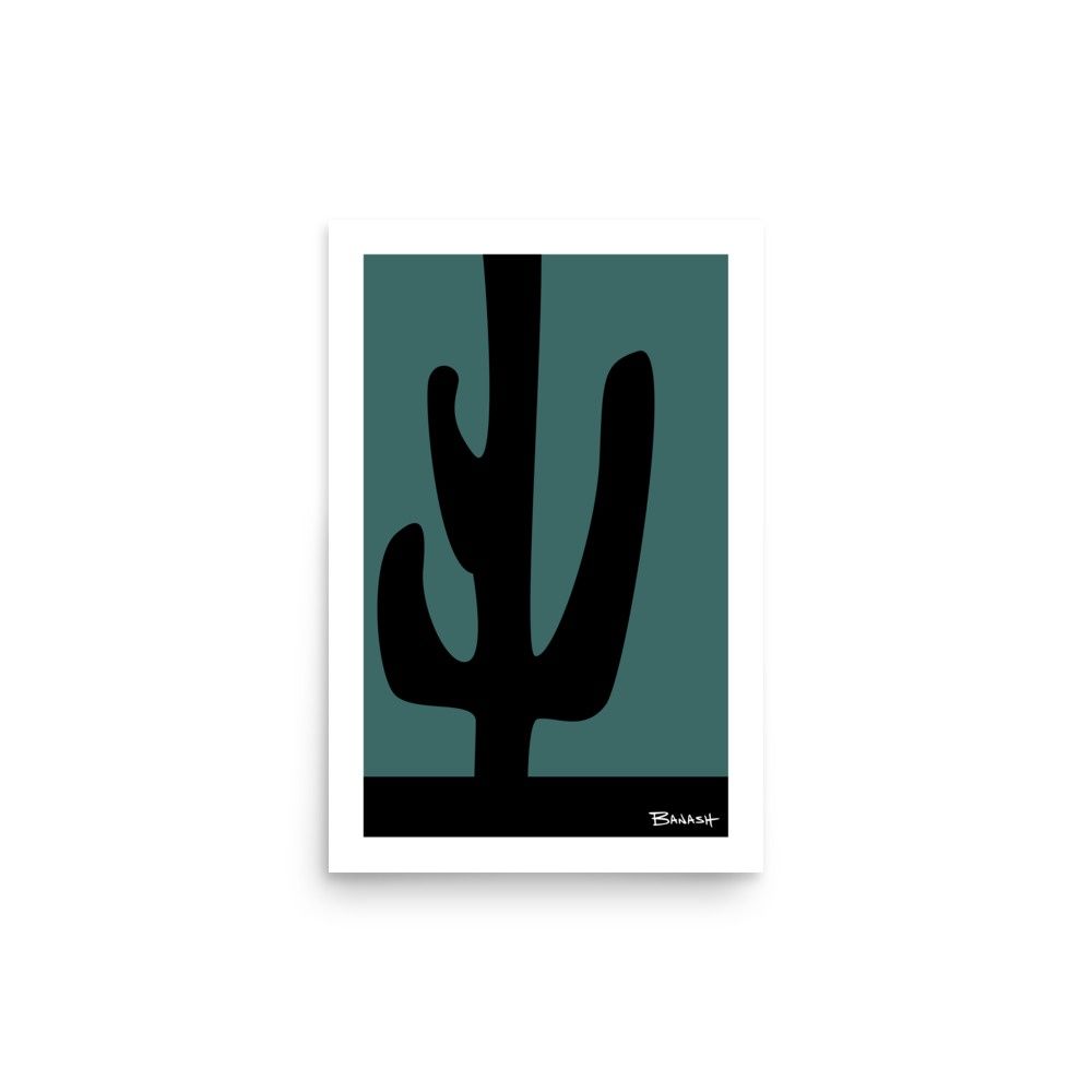 SAGUARO CACTUS . COLOR SERIES | POSTER PRINT | ILLUSTRATION | 2:3 RATIO, Size: 12x18, COLOR: GREEN