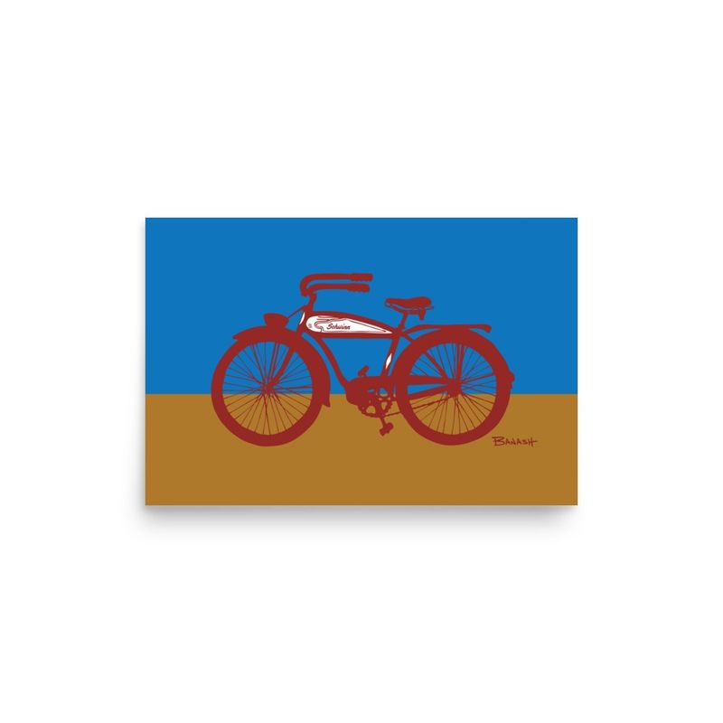 SCHWINN AUTOCYCLE . RED . SKY DESERT | POSTER PRINT | ILLUSTRATION | 2:3 RATIO