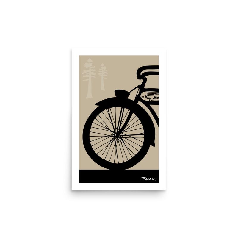 SCHWINN AUTOCYCLE . FRONT END . PINES . COLOR SERIES | POSTER PRINT | ILLUSTRATION | 2:3 RATIO