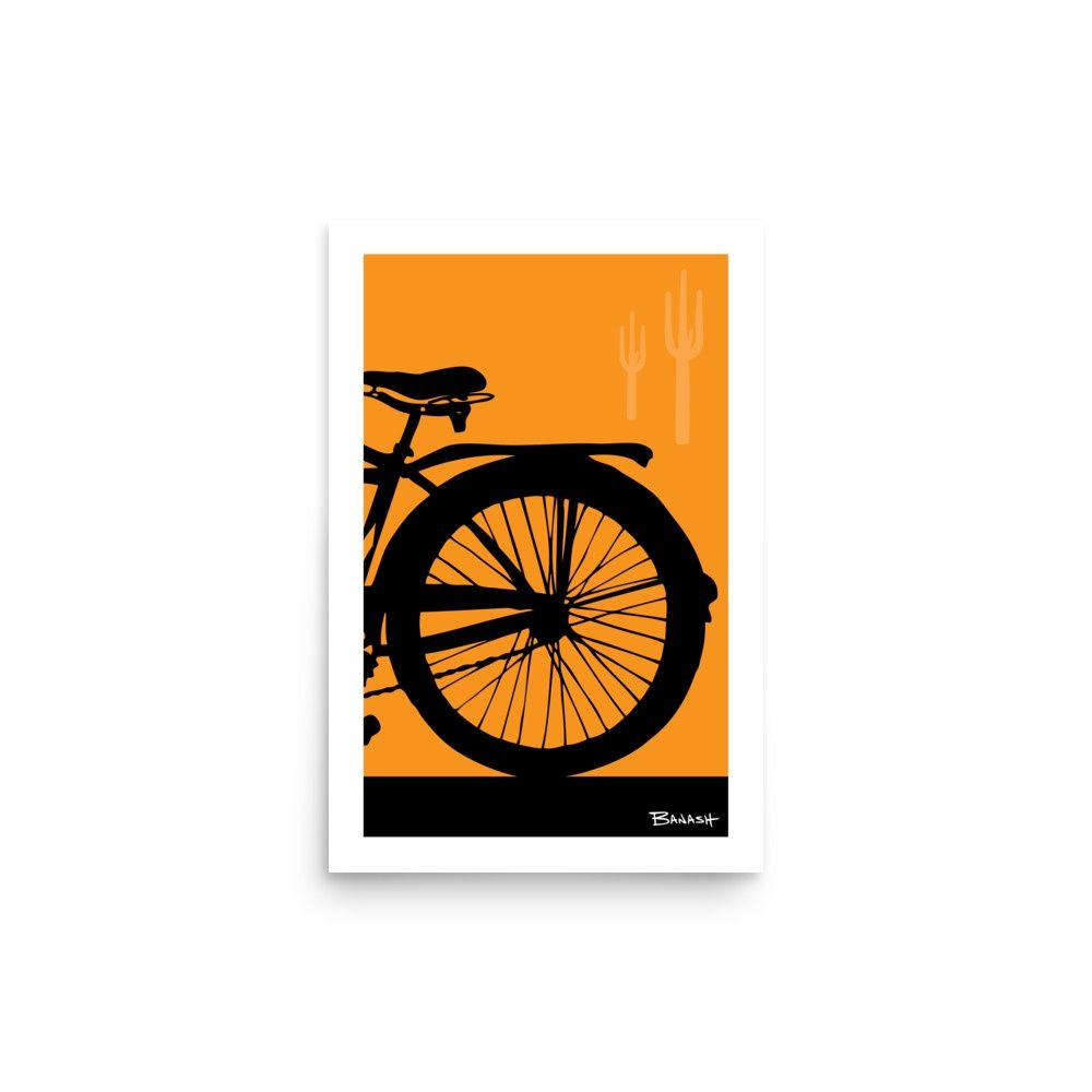 SCHWINN AUTOCYCLE . TAIL . CACTUS . COLOR SERIES | POSTER PRINT | ILLUSTRATION | 2:3 RATIO, Size: 12x18, COLOR: ORANGE