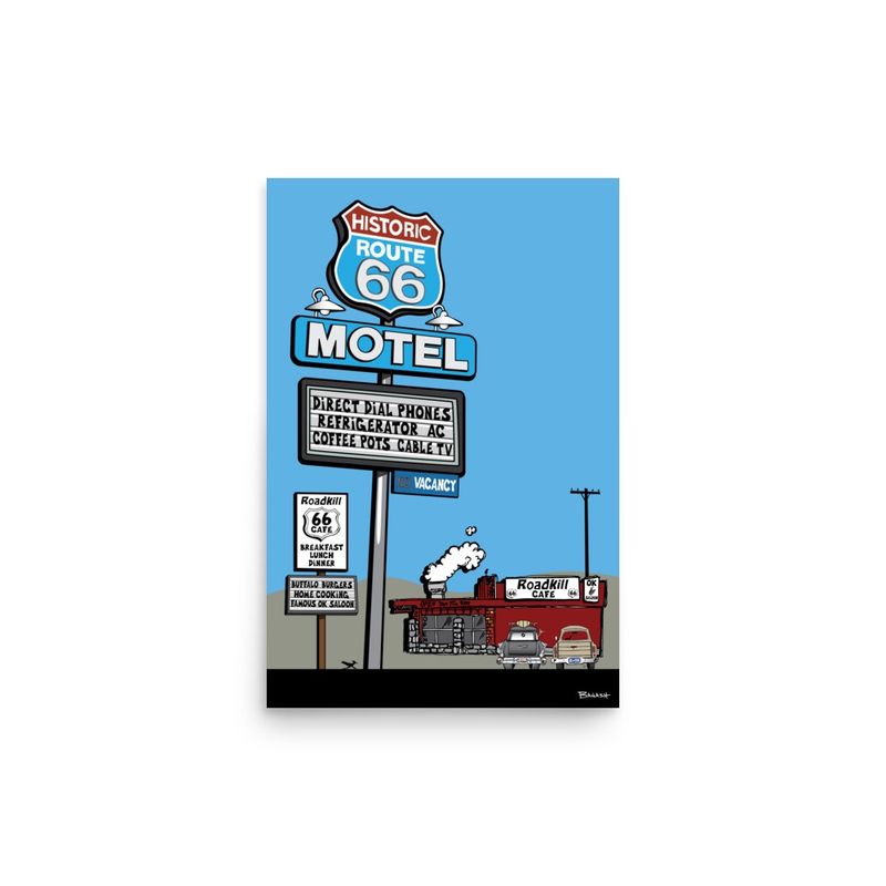 SELIGMAN . HISTORIC ROUTE 66 MOTEL | POSTER PRINT | ILLUSTRATION | 2:3 RATIO