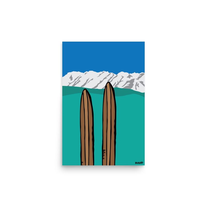 SKI TIPS . PEAKS | POSTER PRINT | ILLUSTRATION | 2:3 RATIO