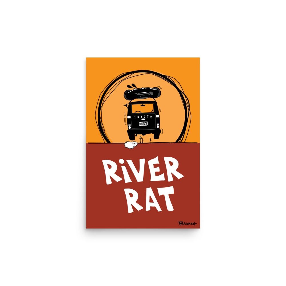 SUNDOWN RAFT LAND CRUISER . RIVER RAT | POSTER PRINT | ILLUSTRATION | 2:3 RATIO