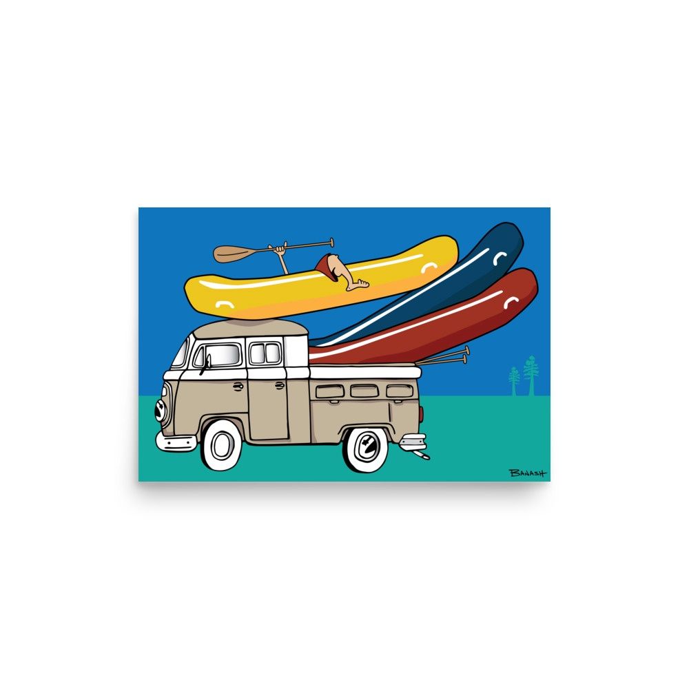 SIMPLE RAFT TRUCK BUS . STACKED RAFTS | POSTER PRINT | ILLUSTRATION | LIFESTYLE | 2:3 RATIO