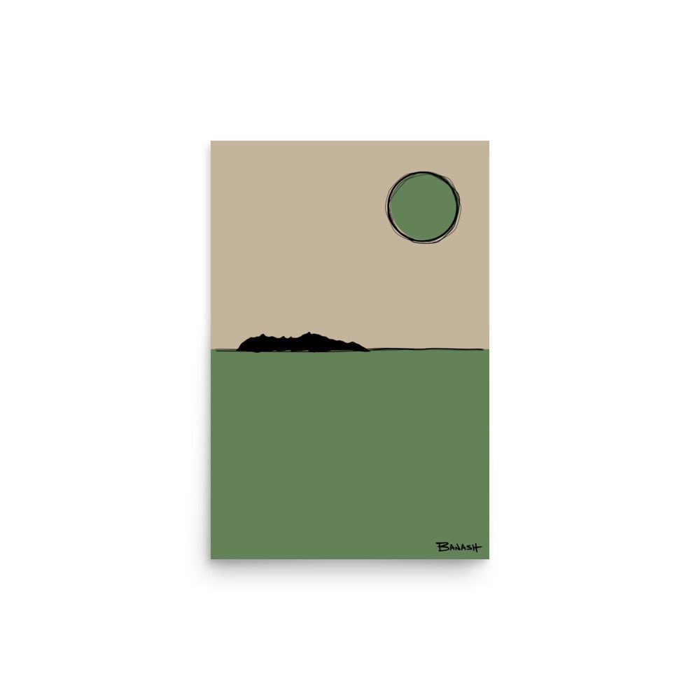 SUN . PHOENIX MOUNTAIN PRESERVE . CACTUS GREEN | POSTER PRINT | ILLUSTRATION | 2:3 RATIO