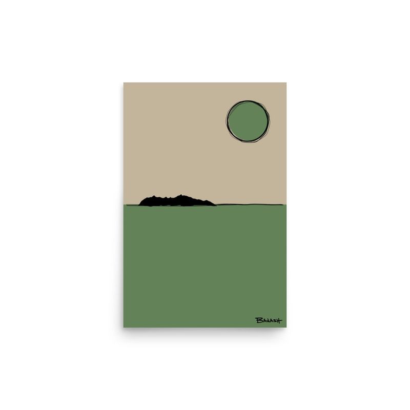 SUN . PHOENIX MOUNTAIN PRESERVE . CACTUS GREEN | POSTER PRINT | ILLUSTRATION | 2:3 RATIO