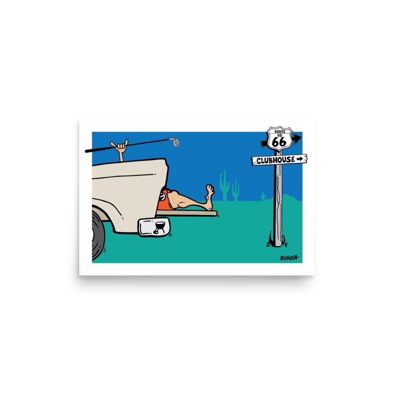 TAILGATE GOLF GREM . ROUTE 66 | POSTER PRINT | ILLUSTRATION | 2:3 RATIO