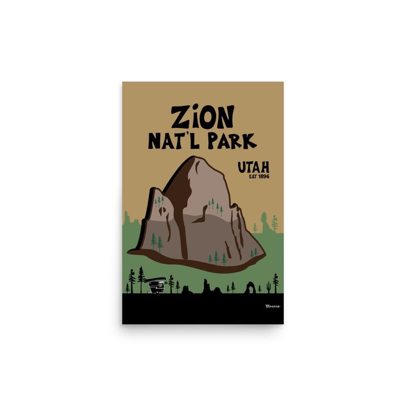 ZION NATIONAL PARK | POSTER PRINT | ILLUSTRATION | 2:3 RATIO