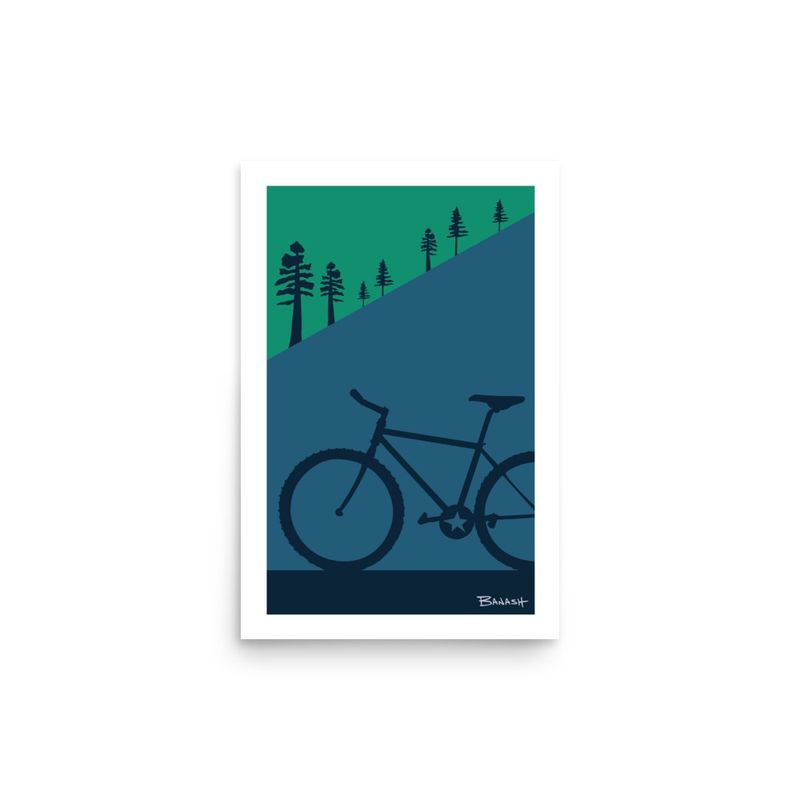 MOUNTAIN BIKE . PINE SLOPE . COLOR SERIES | POSTER PRINT | ILLUSTRATION | 2:3 RATIO