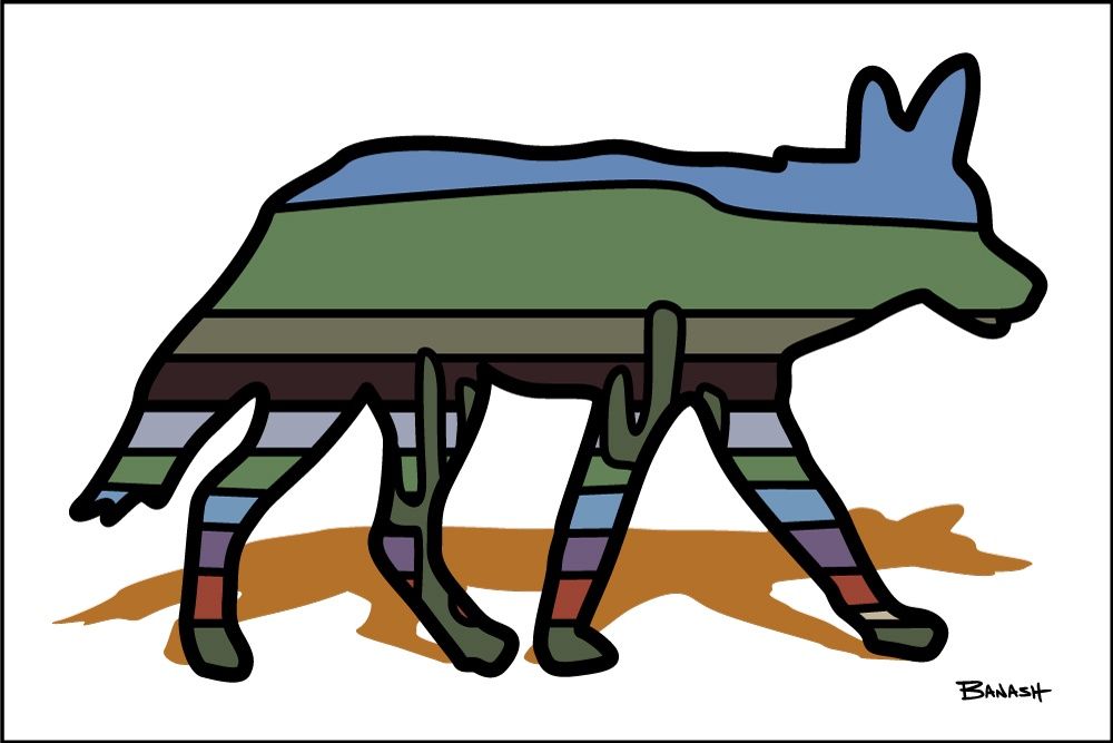 COYOTE CACTUS LINES | LOOSE PRINT | ILLUSTRATION | 2:3 RATIO