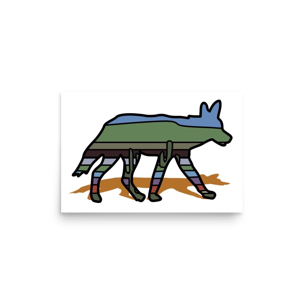 COYOTE CACTUS LINES | POSTER PRINT | ILLUSTRATION | 2:3 RATIO