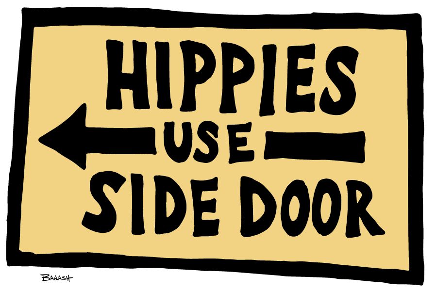 HIPPIES USE SIDE DOOR | RECTANGLE MAGNET