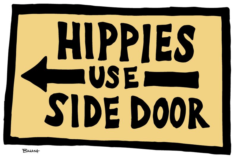 HIPPIES USE SIDE DOOR | RECTANGLE MAGNET