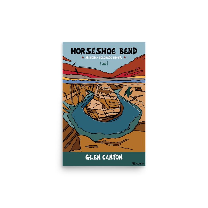 HORSESHOE BEND . GLEN CANYON | POSTER PRINT | ILLUSTRATION | 2:3 RATIO