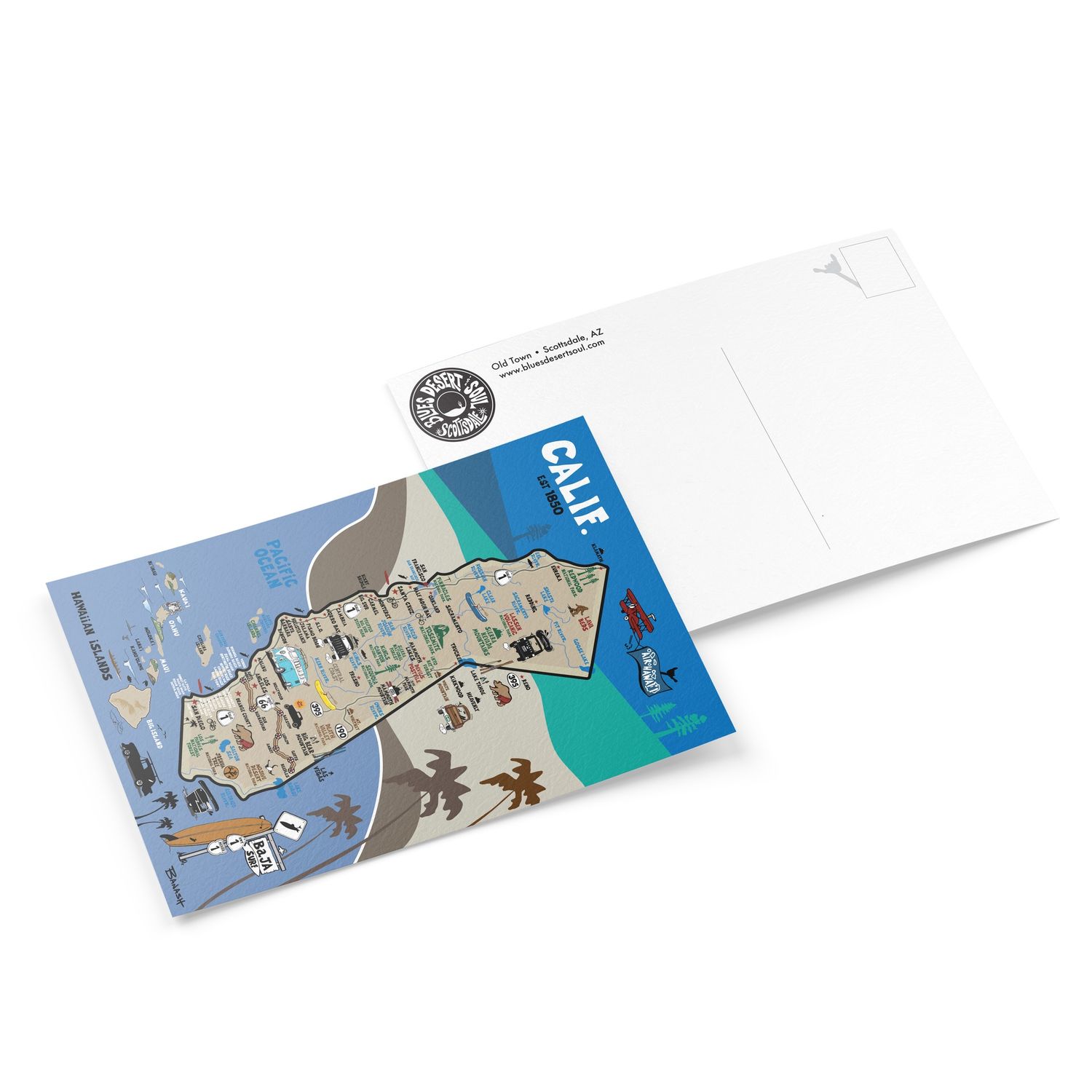 CALIFORNIA DESTINATION MAP | 6&quot; x 9&quot; POSTCARD