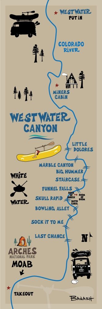 WESTWATER CANYON RAPIDS | CANVAS | ILLUSTRATION | 1:3 RATIO