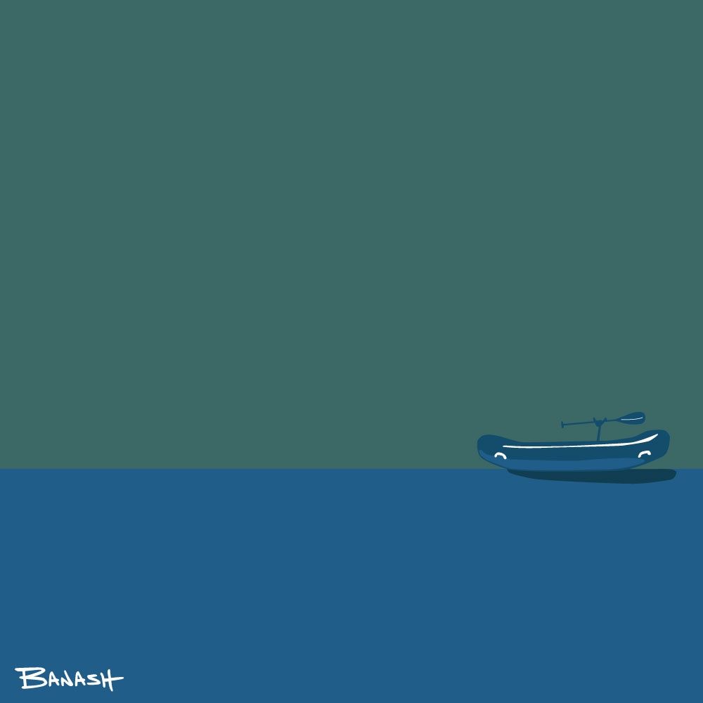 CATCH A RIVER . RAFT PADDLE GREM | CANVAS | ILLUSTRATION | 1:1 RATIO
