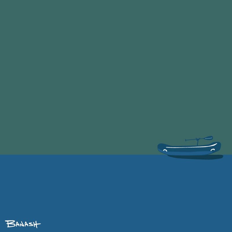CATCH A RIVER . RAFT PADDLE GREM | LOOSE PRINT | ILLUSTRATION | 1:1 RATIO