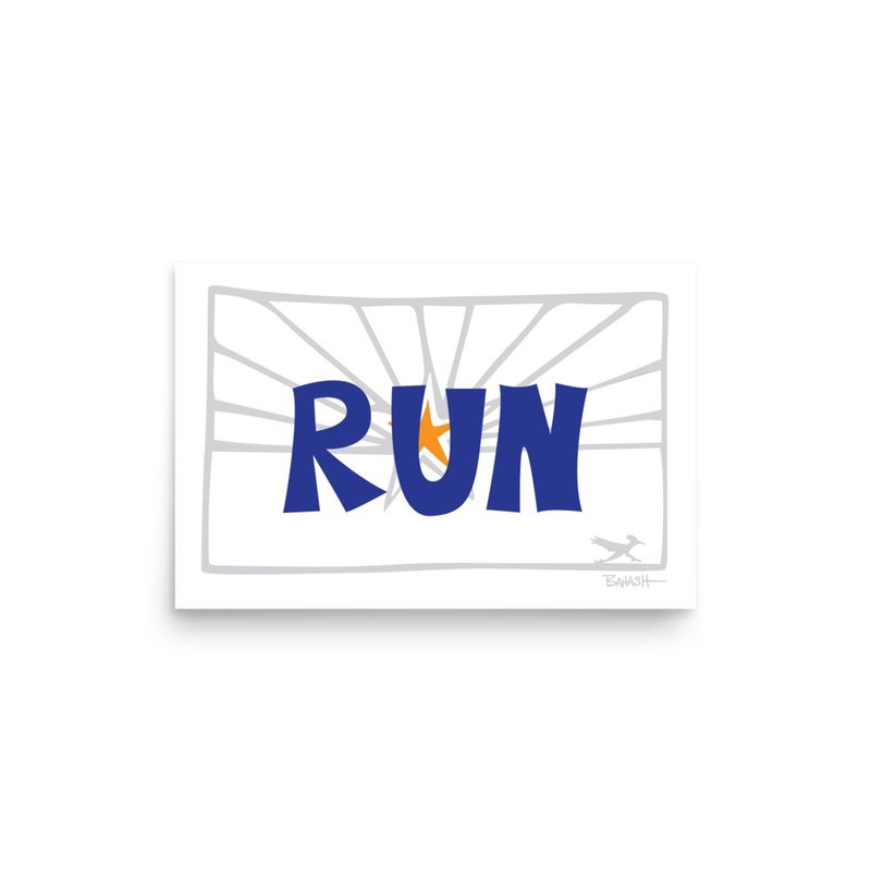 RUN . ARIZONA FLAG GHOST | POSTER PRINT | ILLUSTRATION | 2:3 RATIO