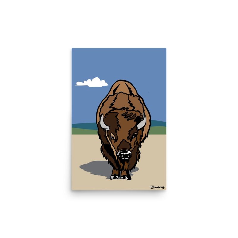 BISON PLAINS | POSTER PRINT | ILLUSTRATION | 2:3 RATIO