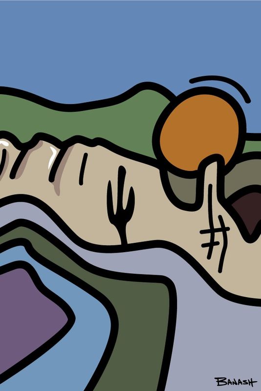 SCOTTSDALE SONORAN DESERT | LOOSE PRINT | ILLUSTRATION | 2:3 RATIO