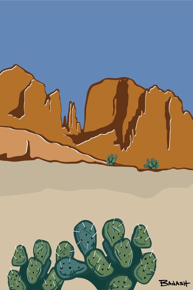 SEDONA CATHEDRAL ROCK | CANVAS | ILLUSTRATION | 2:3 RATIO