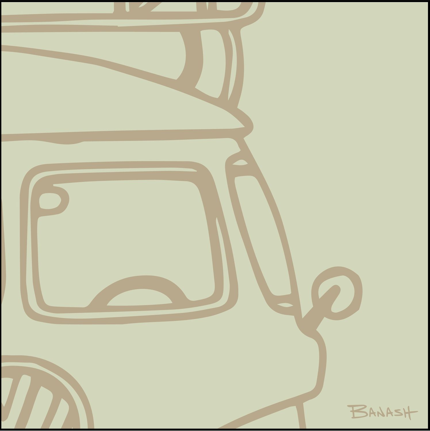 ROUTE 66 . ROAD BUS GRILL . LEFT WINDOW | LOOSE PRINT | ILLUSTRATION | 1:1 RATIO