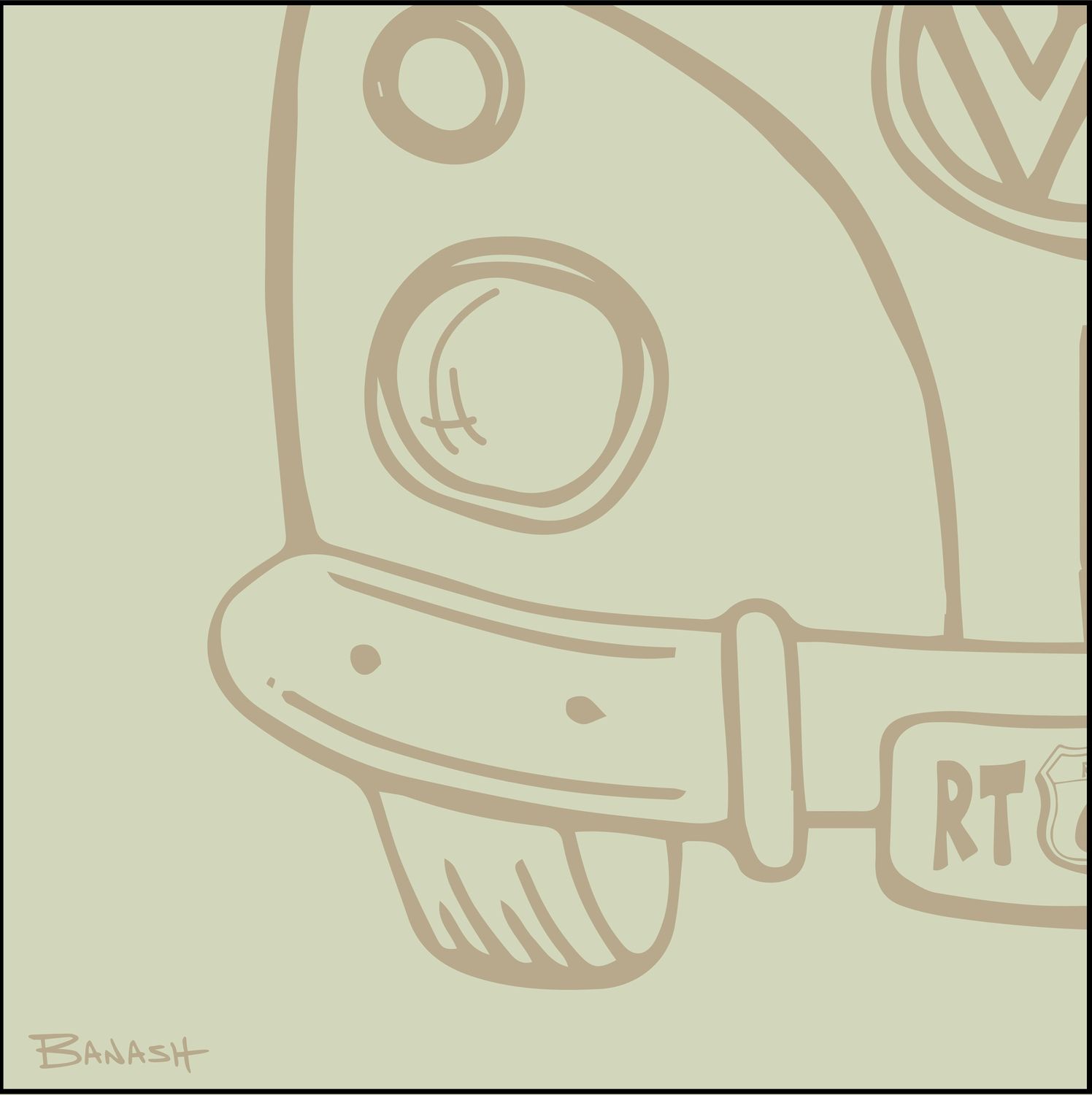 ROUTE 66 . ROAD BUS GRILL . RIGHT GRILL | LOOSE PRINT | ILLUSTRATION | 1:1 RATIO