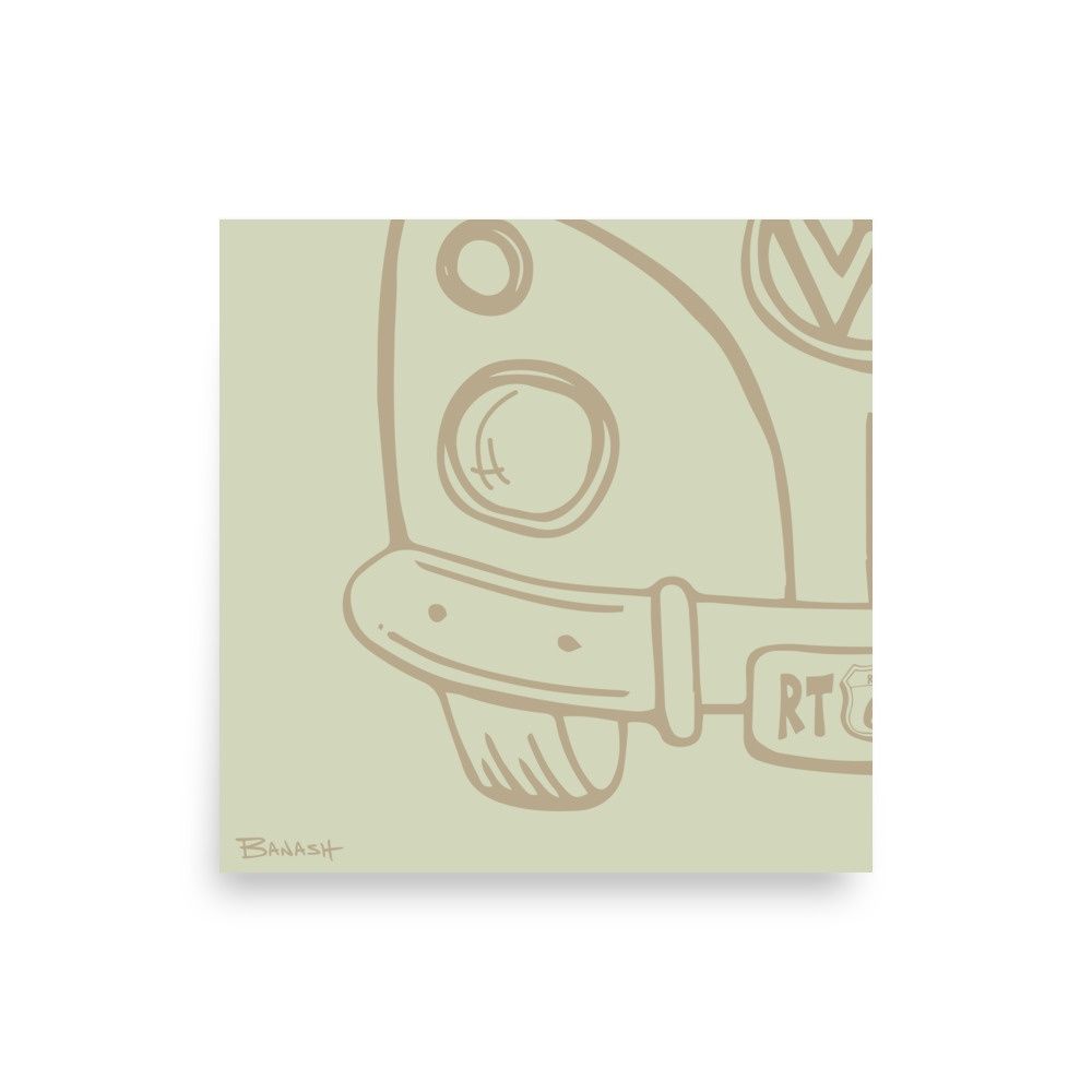 ROUTE 66 . ROAD BUS GRILL . RIGHT GRILL | POSTER PRINT | ILLUSTRATION | 1:1 RATIO