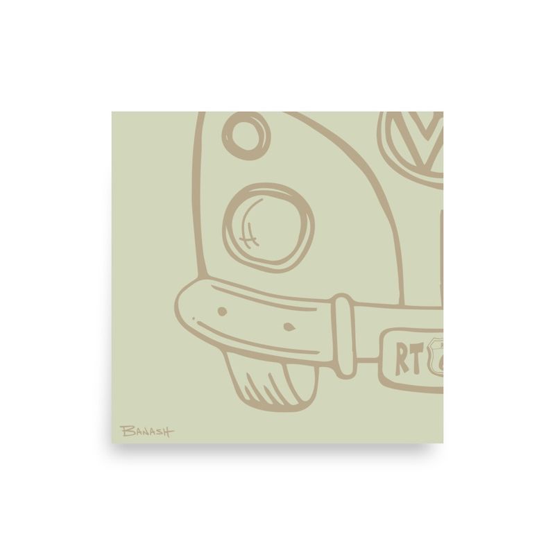 ROUTE 66 . ROAD BUS GRILL . RIGHT GRILL | POSTER PRINT | ILLUSTRATION | 1:1 RATIO