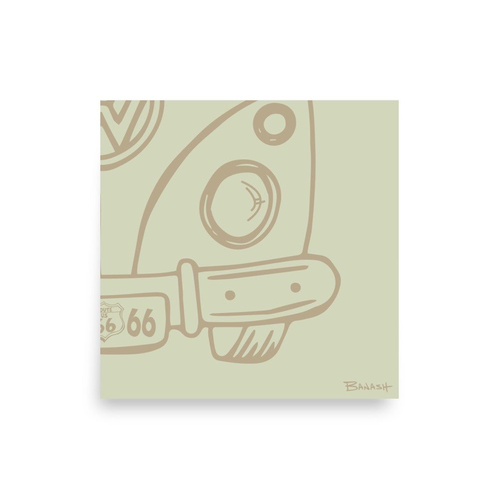 ROUTE 66 . ROAD BUS GRILL . LEFT GRILL | POSTER PRINT | ILLUSTRATION | 1:1 RATIO